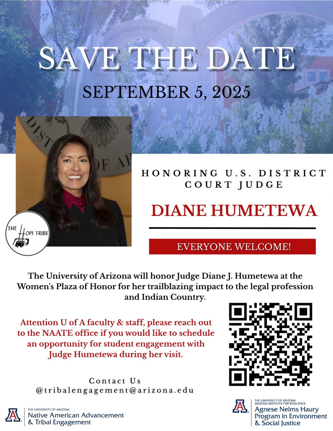 Flyer for Honoring Judge Humetewa