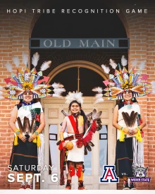 Hopi Dancers in front of Old Main gameday poster 2